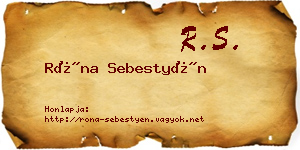 Róna Sebestyén névjegykártya